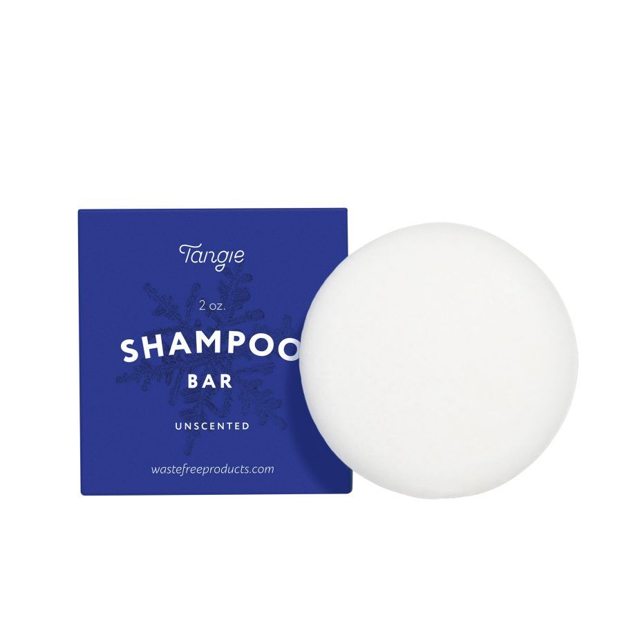 Tangie unscented shampoo bar and box
